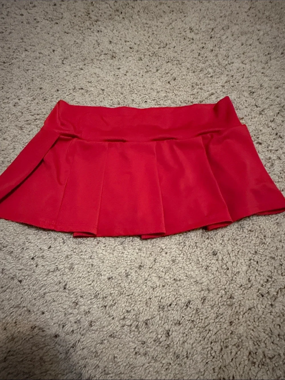 Red Pleated Mini Skirt - Classic Women's Skirt